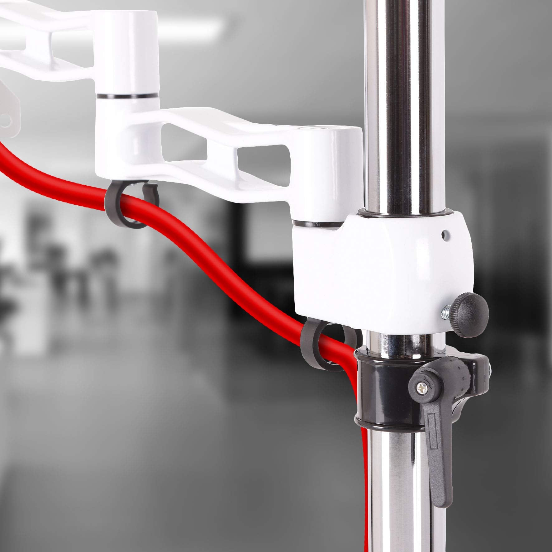 Zoomgoods Single Monitor Stand DM351X3 WE Monitor Arm Riser Mount for 13-27” Computer Screen Height Adjustable Clamp Stands for PC Gaming Work Desk, Home & Office Studio, VESA 75 100