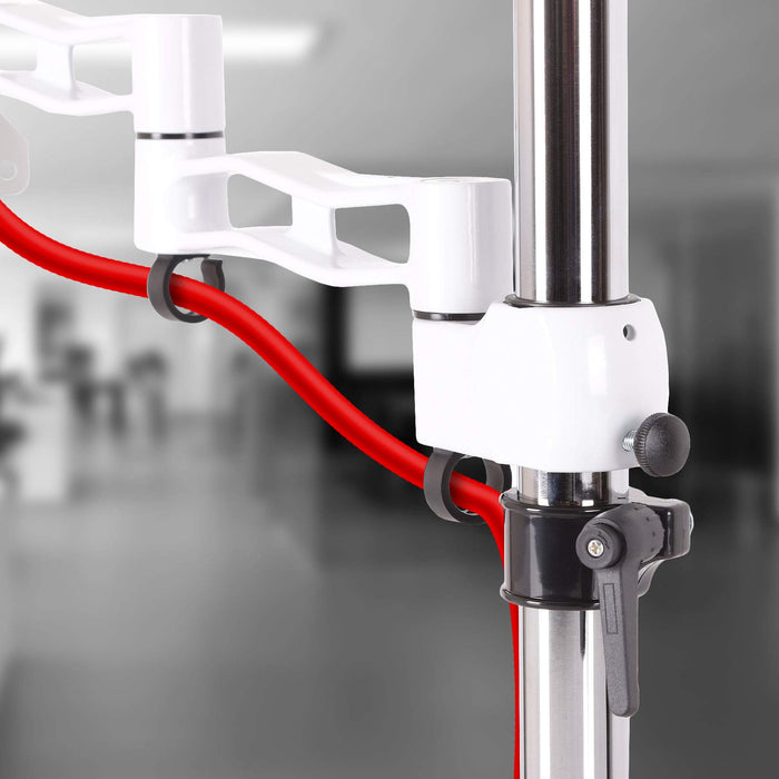 Zoomgoods Single Monitor Stand DM351X3 WE Monitor Arm Riser Mount for 13-27” Computer Screen Height Adjustable Clamp Stands for PC Gaming Work Desk, Home & Office Studio, VESA 75 100