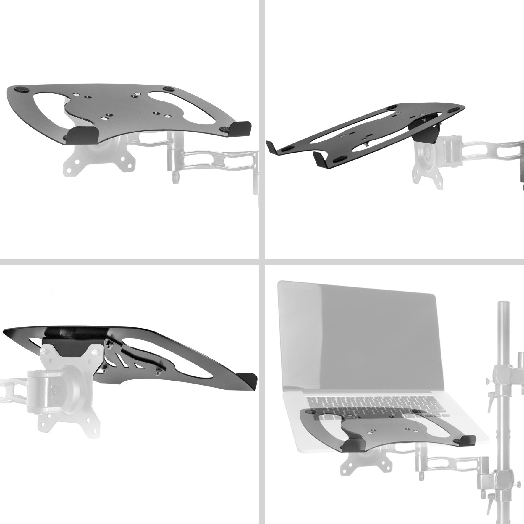 Zoomgoods Monitor Arm Laptop Attachment Stand DML1 | Desk Mount Support Tray for Laptop, Tablet or MacBook | VESA 75/100 | 8kg Capacity | Compatible with DM15 DM25 DM35 DM45 DM55 DM65 DMUSB DMDC DMG