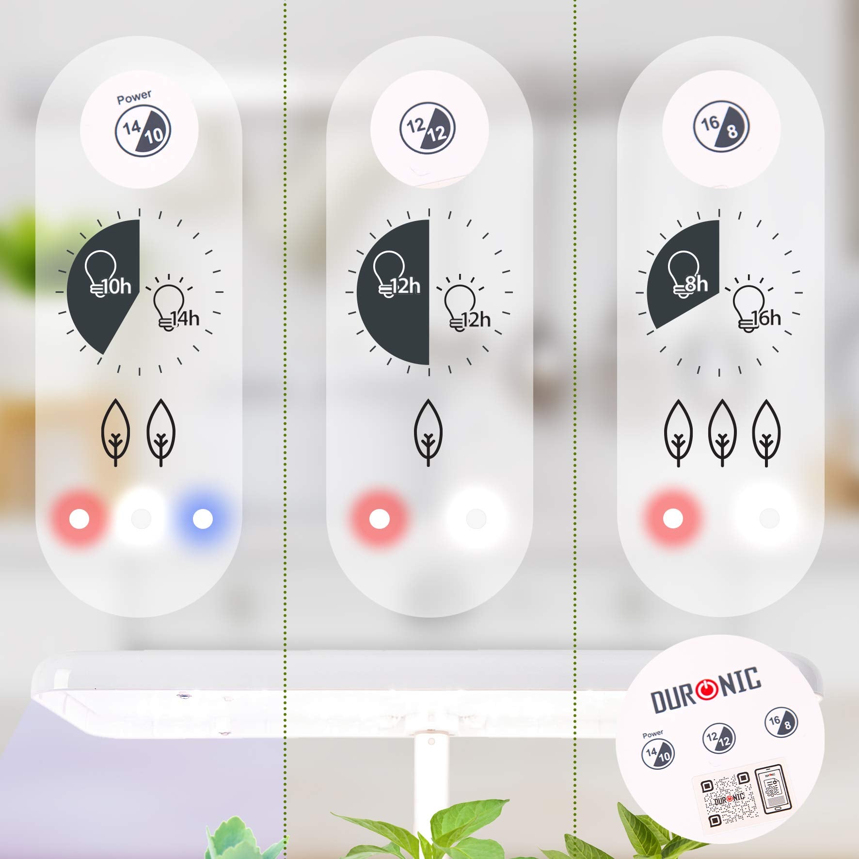 Zoomgoods Hydroponic Growing System GHS37 | Indoor Garden Box with Grow Lamp for 7 Plants or Herbs |70x LED Spectrum Bulbs: White, Red & Blue| 3 Light/Growth Modes | Smart Germination Kit | 25W