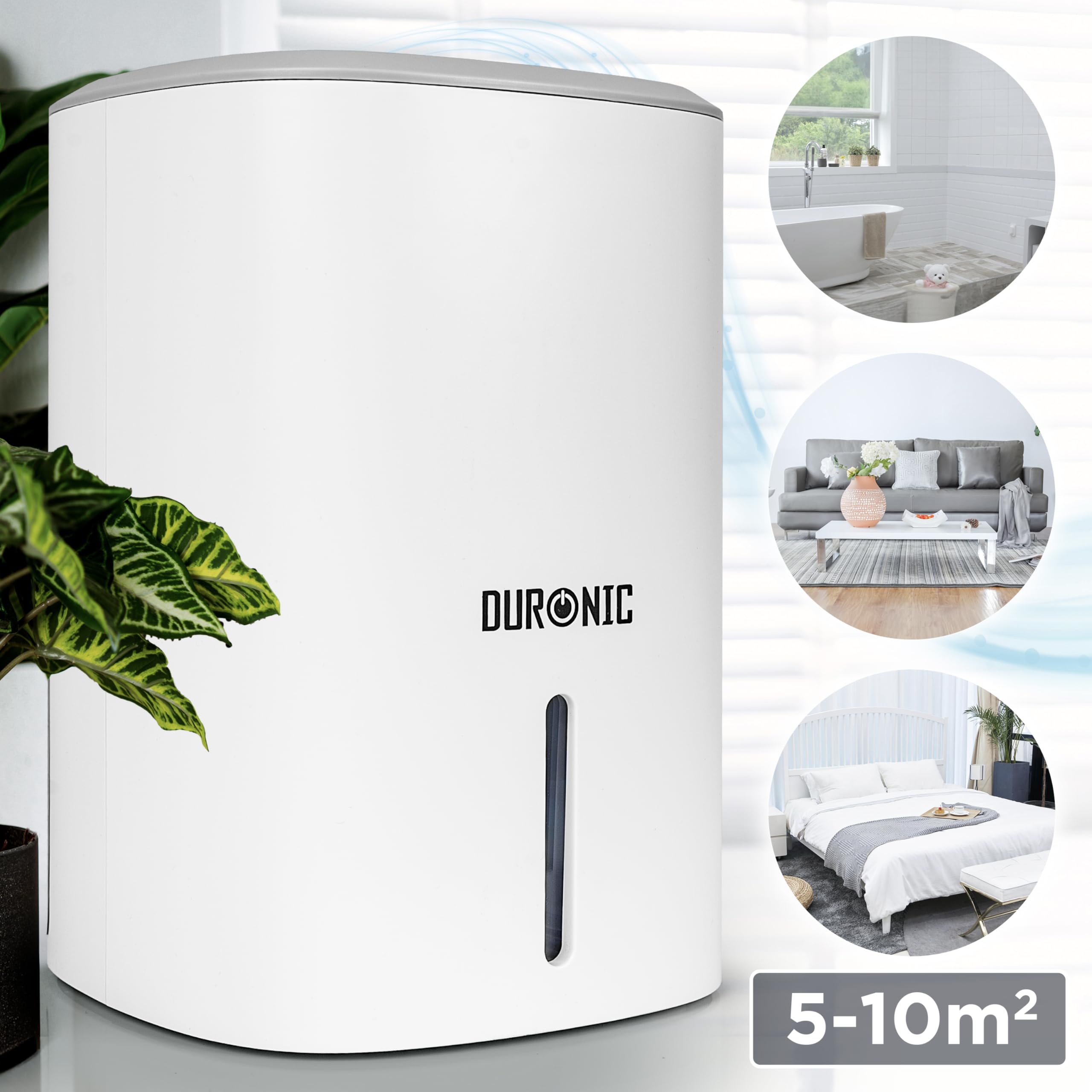 Zoomgoods Compact Eco-Efficient Dehumidifier DH06, 0.8L Capacity, Prevent and Absorb Excess Moisture, Mould, for Home, Kitchen, Bedroom, Garage White