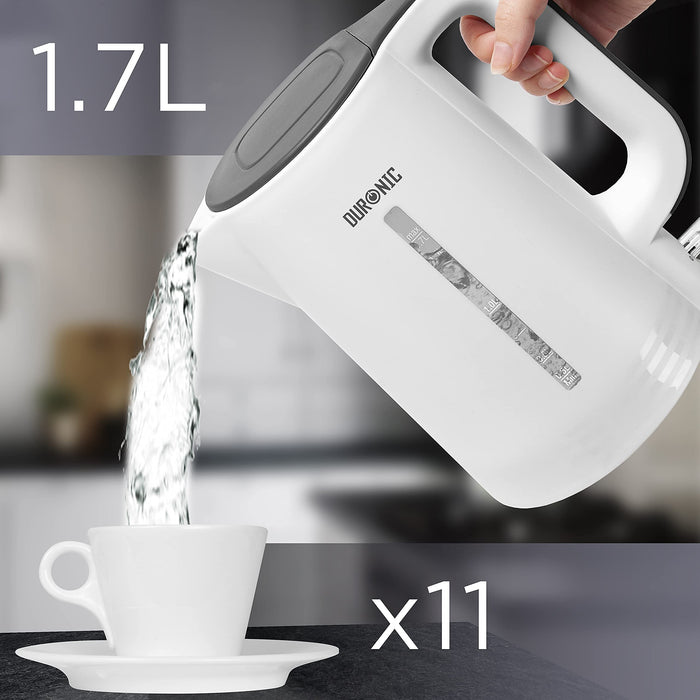 Zoomgoods Electric Kettle EK17 WE Cordless Kettles Hot Water Boiler Electrical Heating with Fast Boil Dry Protection Quiet Electronic Kitchen Kettle for Boiling Water Tea Coffee Hot Chocolate Soup - White