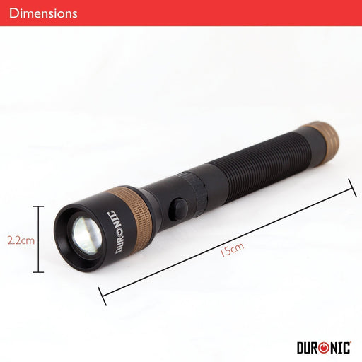 Zoomgoods Rechargeable Torch Flashlight LED Super Bright Light Powerful RFL901AA 600 Metres - 2200mAh battery - Adjustable beam with Mains Charger