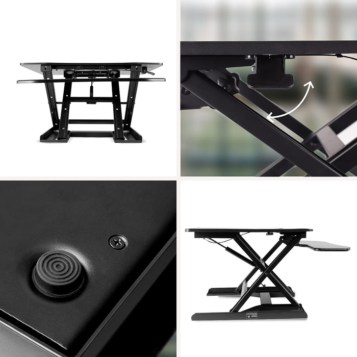 Zoomgoods Sit-Stand Desk DM05D6 | Height Adjustable Office Workstation | 80x62cm Platform | Raises from 13-45cm | Riser for PC Computer Screen, Keyboard, Laptop | Ergonomic Desktop Table Converter