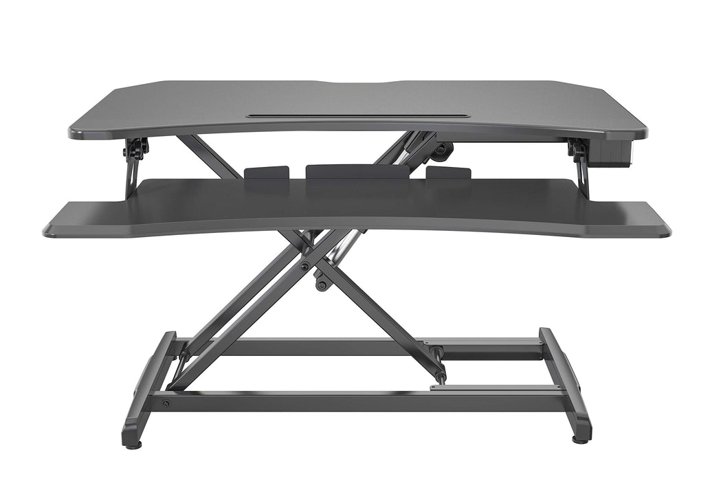 Zoomgoods Sit-Stand Desk DM05D22 | Electric Height Adjustable Office Workstation | 85x50cm Platform | Rise from 15-50cm | For PC Computer Screen, Keyboard, Laptop | Ergonomic Desktop Table Converter