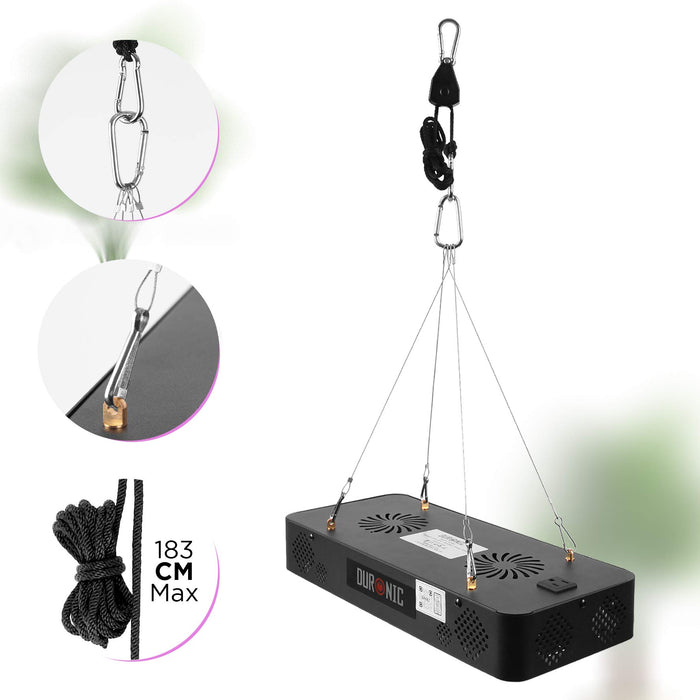 Zoomgoods Hanging Grow Light GLH60 | Indoor Garden Lamp for Plants or Herbs | 60x LED Full Spectrum Bulbs: White, Red & Blue| Double Switch / 2 Modes: Veg & Bloom | Heat Dissipation System | 600W