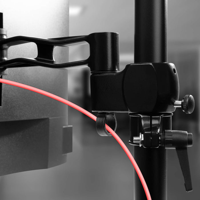 Zoomgoods Computer Monitor Arms Stand DM352 BK Dual Freestanding PC Multi Arm Desk Mount Twin Adjustable Stands for VESA 75/100 Two 13-27 Inch LED LCD Screens 8kg Capacity Mounts Tilt -15/+15 - Black