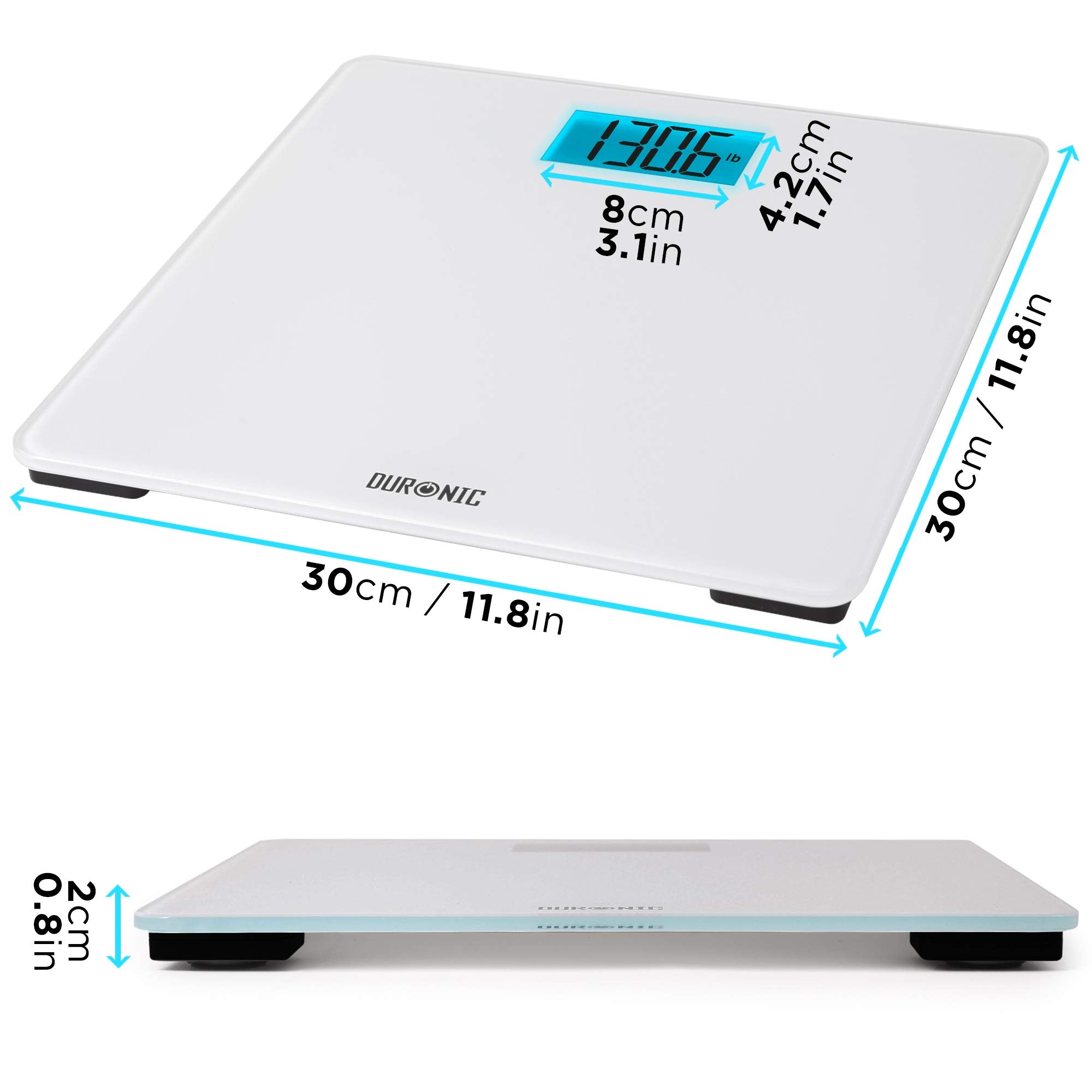 Zoomgoods Digital Bathroom Scales BS403 Accurate Weighing Scales with High Precision Sensors 180kg Body Weight Scale Battery Powered Fitness Scale with LED for Weightloss, Health