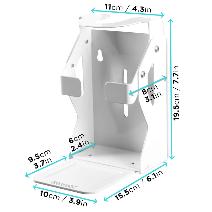 Zoomgoods Hand Gel Wall-Mounted Dispenser STW-S1L | Wall Bracket for Sanitiser with Drip Tray | Holds Zoomgoods S1000ML 1 Litre Pump Bottle | Secure Locking Feature to Prevent Theft | Easy Installation