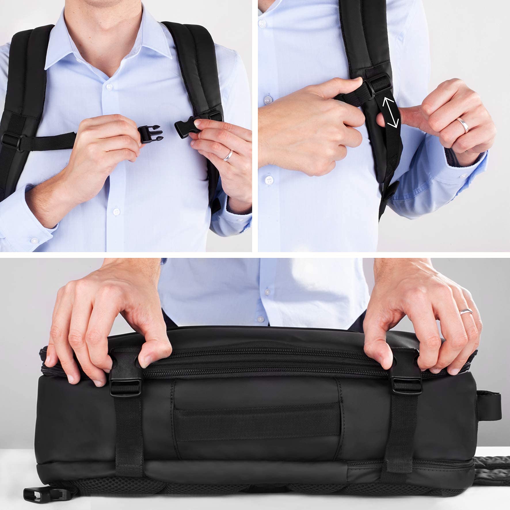 Zoomgoods Laptop Backpack LB26 Cabin Bag Max Cabin Size Case Water Resistant Rucksack Internal Padded Laptop MacBook Sleeve Business Work Rucksack Bag