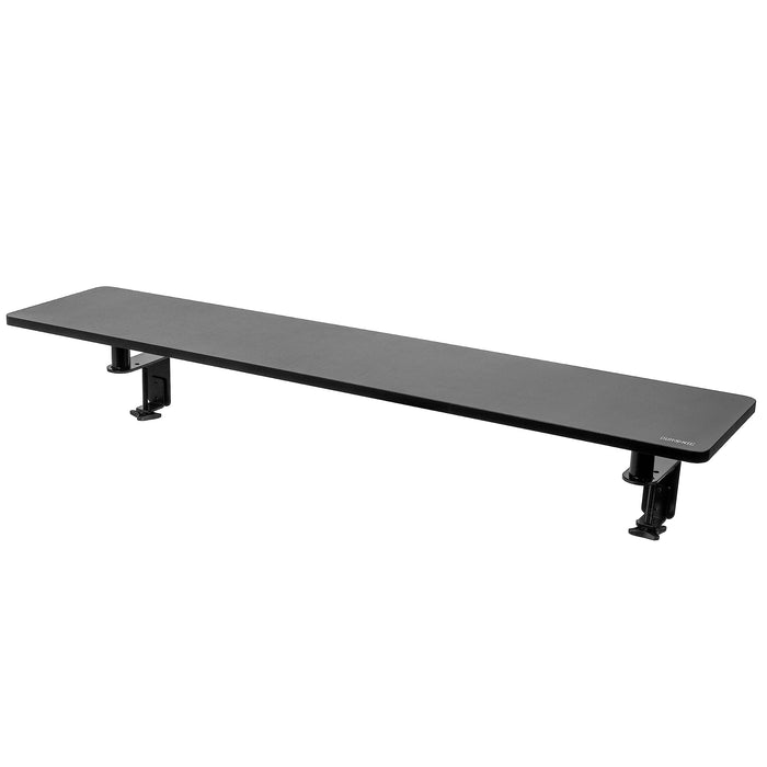 Zoomgoods Monitor Riser Shelf DMR01, Clamp-On Laptop and Screen Stand for Desktop, 117x25cm Platform, Desk Shelf, Add-On Accessory, 15kg/33lbs Capacity – Black