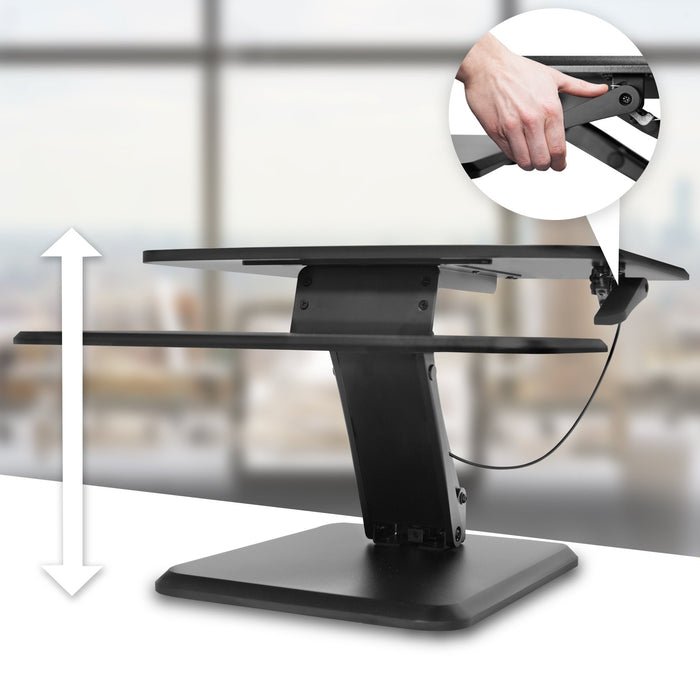 Zoomgoods Sit-Stand Desk DM05D12 | Height Adjustable Office Workstation | 64x45.5cm Platform | Raises from 12-41cm | Riser for PC Computer Screen, Keyboard, Laptop | Ergonomic Desktop Table Converter
