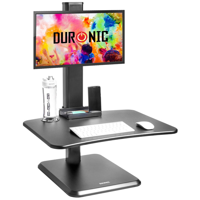 Zoomgoods Sit-Stand Desk DM05D14 | Height Adjustable Office Workstation | 65x51cm Platform | Raises 7-44cm | Riser for PC Computer Screen and Keyboard | Ergonomic Desktop Converter with Screen Mount