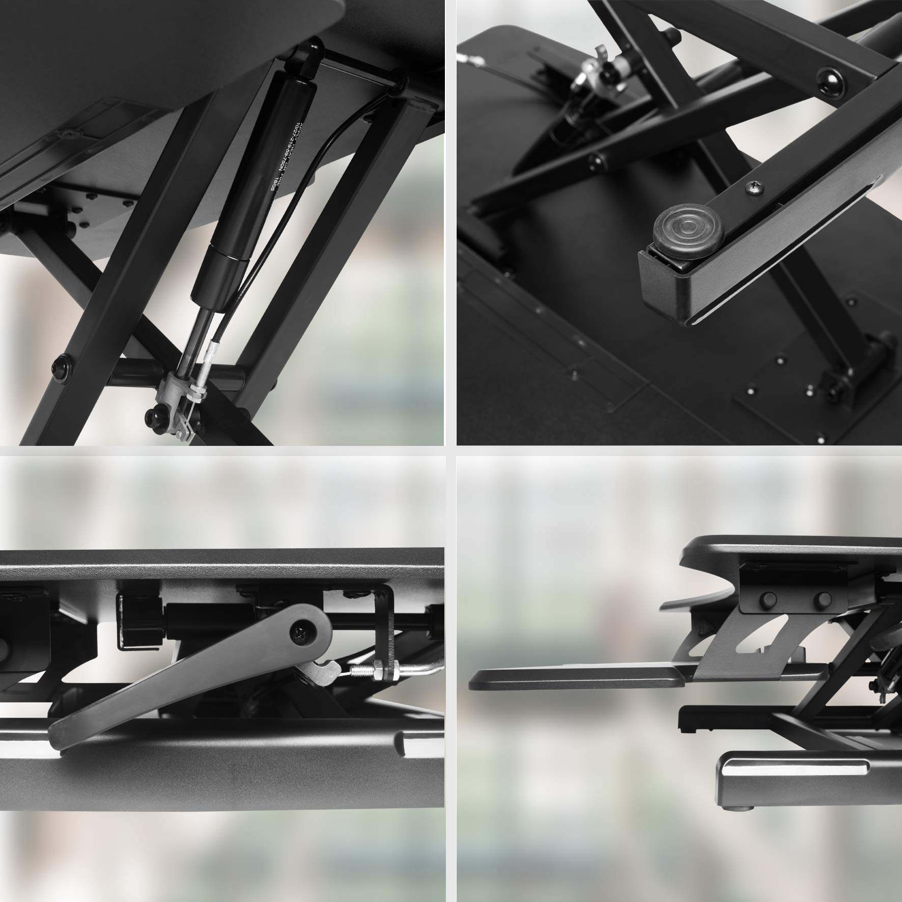 Zoomgoods Sit-Stand Desk DM05D16 | Height Adjustable Office Workstation | 77x50cm Platform | Raises from 12-43cm | Riser for PC Computer Screen, Keyboard, Laptop | Ergonomic Desktop Table Converter