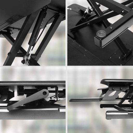 Zoomgoods Sit-Stand Desk DM05D16 | Height Adjustable Office Workstation | 77x50cm Platform | Raises from 12-43cm | Riser for PC Computer Screen, Keyboard, Laptop | Ergonomic Desktop Table Converter