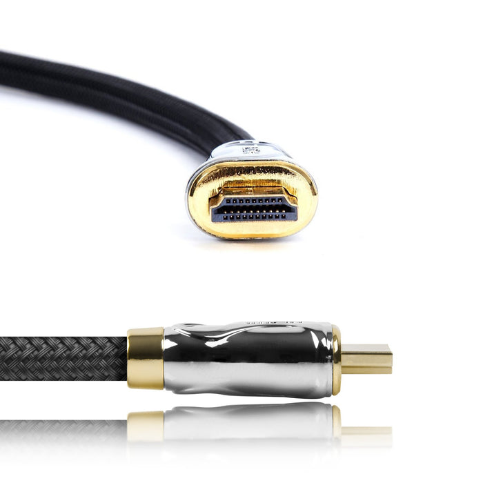 Zoomgoods HDMI Cable HDC04 /1.5 | 1.5 Metre BLACK | 2160p 4K Ultra-High-Speed HDMI & Ethernet Lead | 24K Gold Plated Male Connectors with Braided Wire | PS4, Xbox, Sky HD, TV, DVD, BluRay