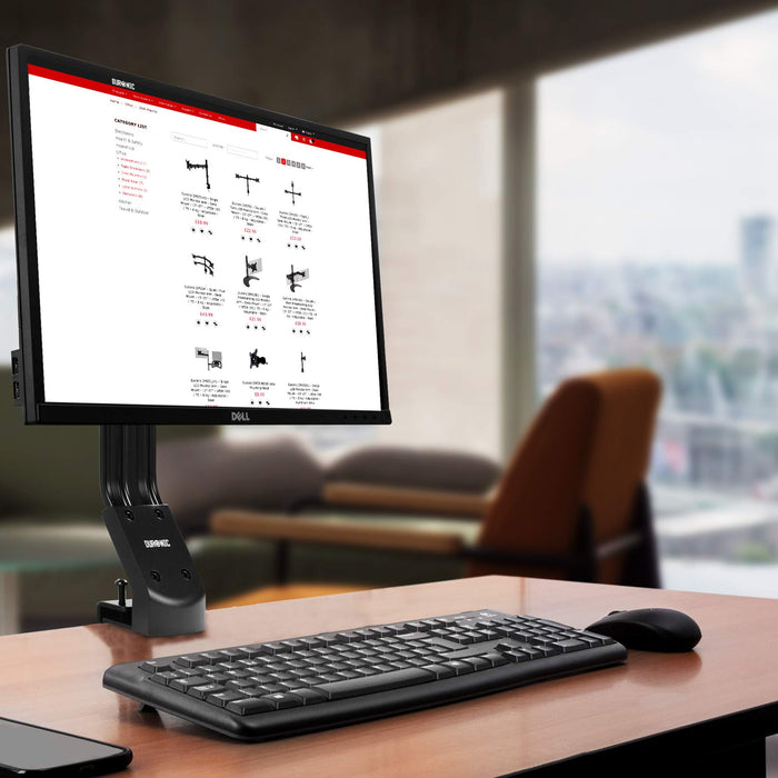 Zoomgoods DM12X1 Monitor Arm Stand, Low Profile, 17 - 30 inch Single LCD LED Desk Mount Bracket with Tilt and Swivel (Tilt +15°/-15°,Rotate 360°)