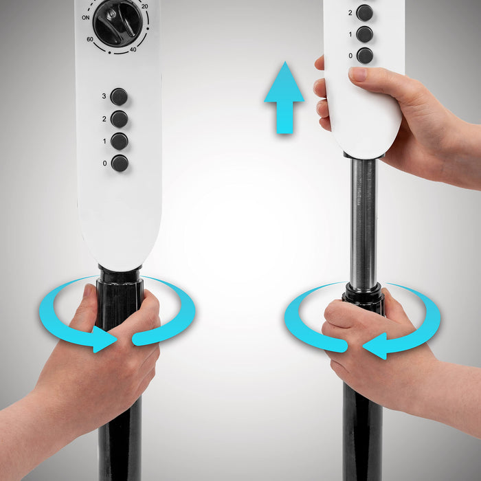 Zoomgoods Pedestal Fan FN45, Electric Cooling Fan, Floor Standing Fan, Lightweight Height Adjustable Tilt, 5 Blades, 4 Speeds, High Velocity Oscillating Air Cooler Stand Fan for Home Bedroom Office Gym