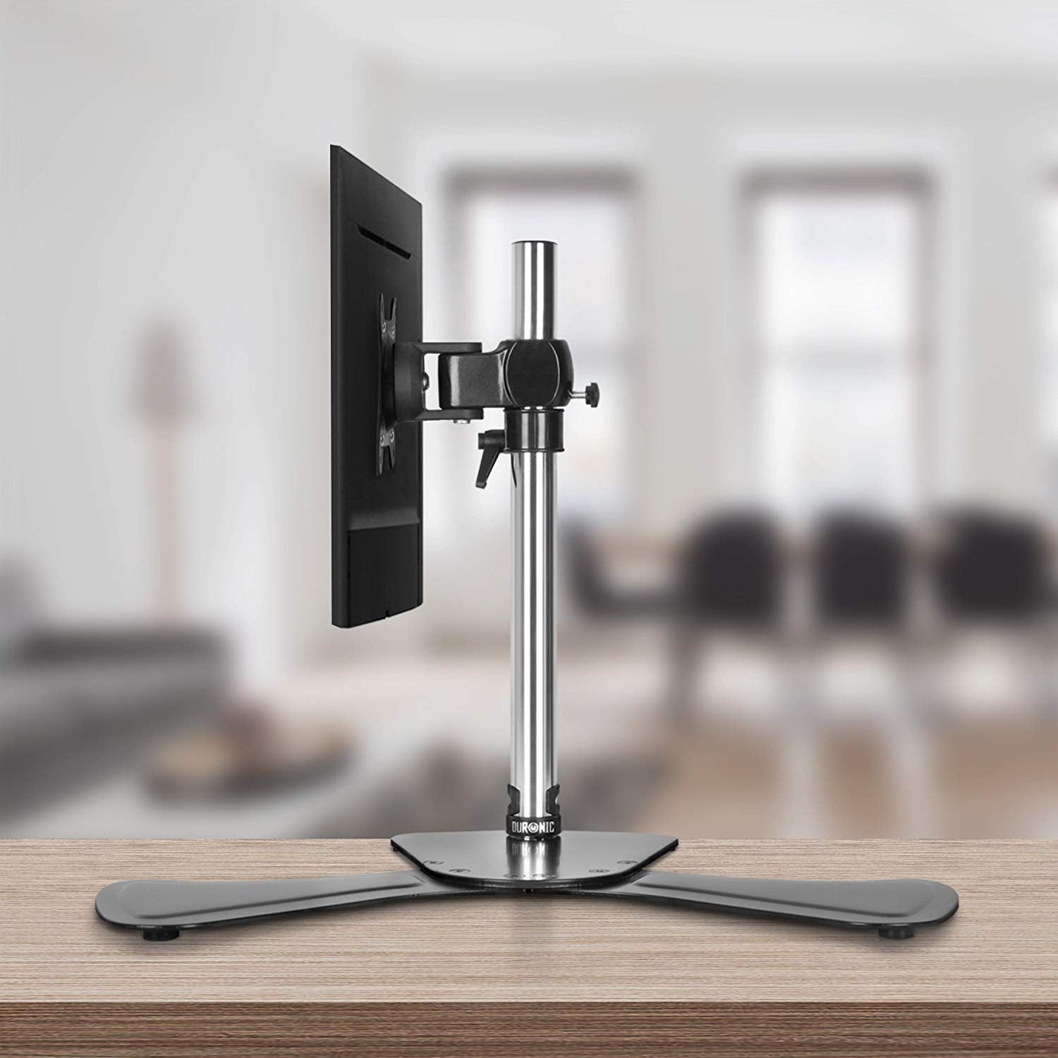Zoomgoods Computer Monitor Arms Stand DM751 Single Freestanding PC Arm Desk Mount Adjustable Stands for VESA 75/100 One 15-24 Inch LED LCD Screen 8kg Capacity Mounts Tilt -15/+15 Rotate 360 - Black