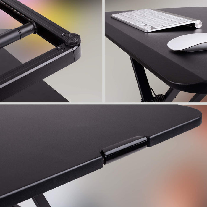 Zoomgoods Sit-Stand Desk DM05D20 | Height Adjustable Office Workstation | 74x45cm Platform | Riser for PC Computer Screen, Keyboard, Laptop | 10kg Capacity | Ergonomic Desktop Table Converter…