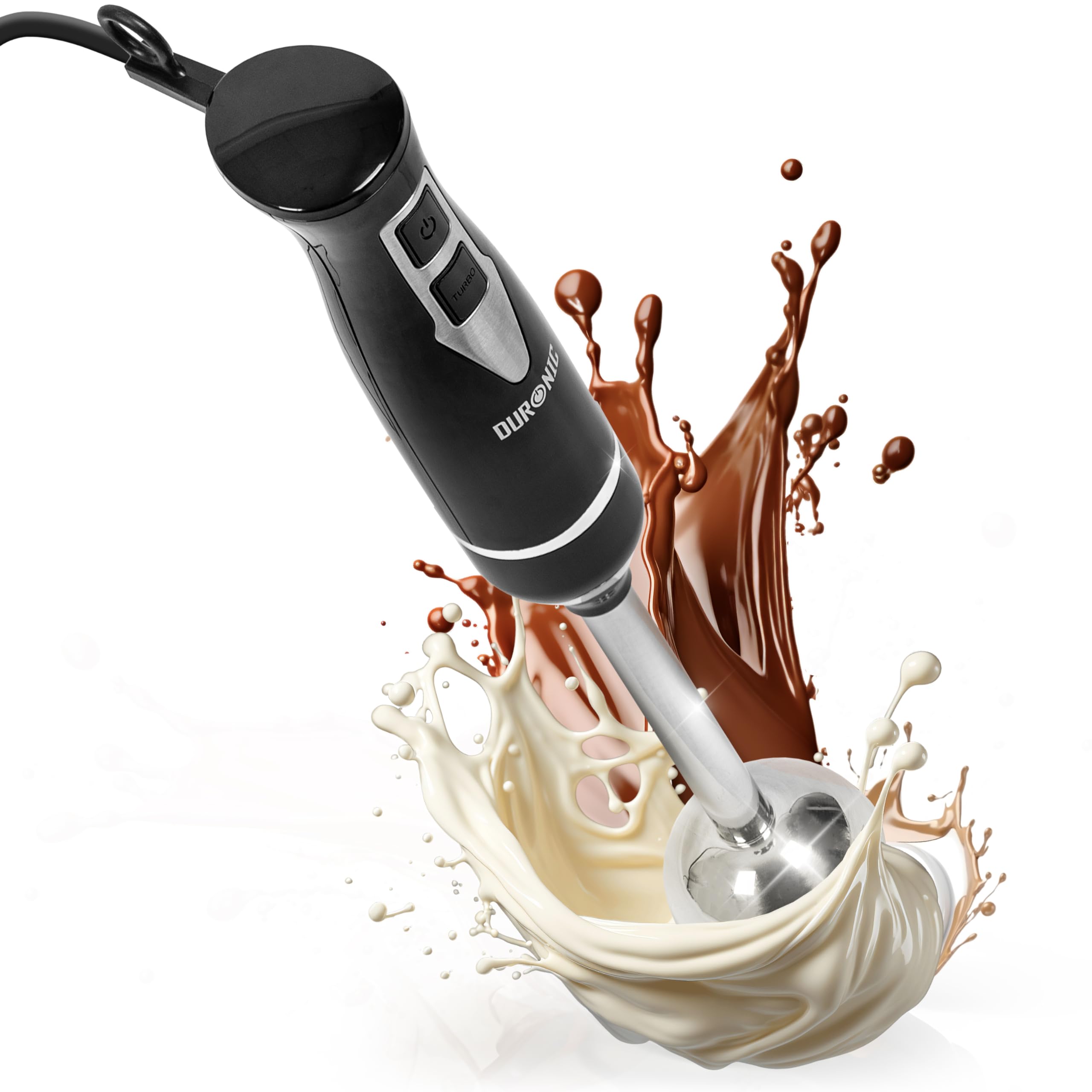 Zoomgoods Electric Hand Blenders HB35B Handheld Immersion Blender Stainless Steel Food Mixer 350W Lightweight Blender with Serrated Blades Stick Blender for Baby Food Smoothie Soup