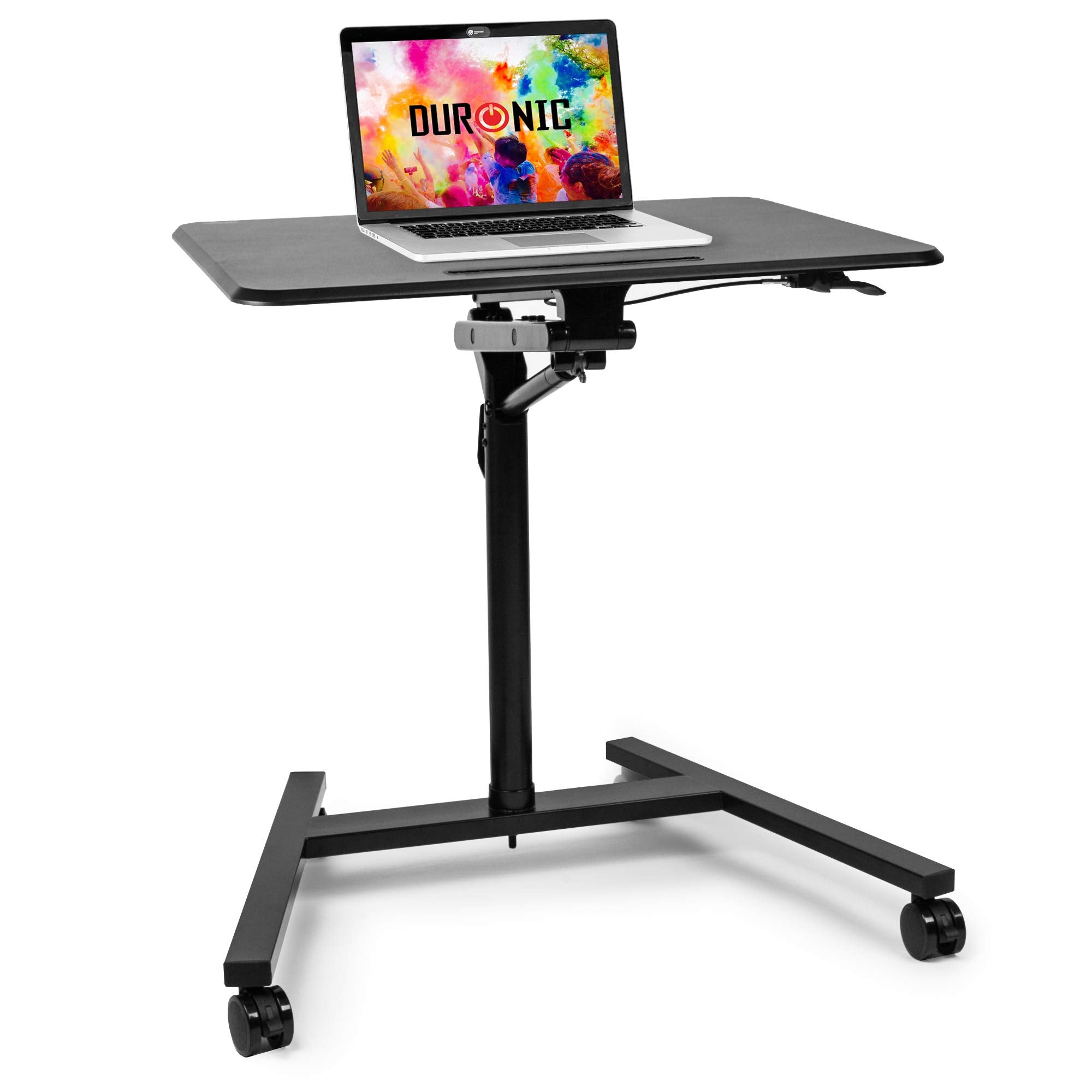 Zoomgoods Projector Stand / Sit-Stand Desk WPS37 | Multi-Use Video Projector Floor Table on Wheels| Movable Ergonomic Desk with Tablet Support | Portable | Adjustable Height and Reach | 10kg Capacity