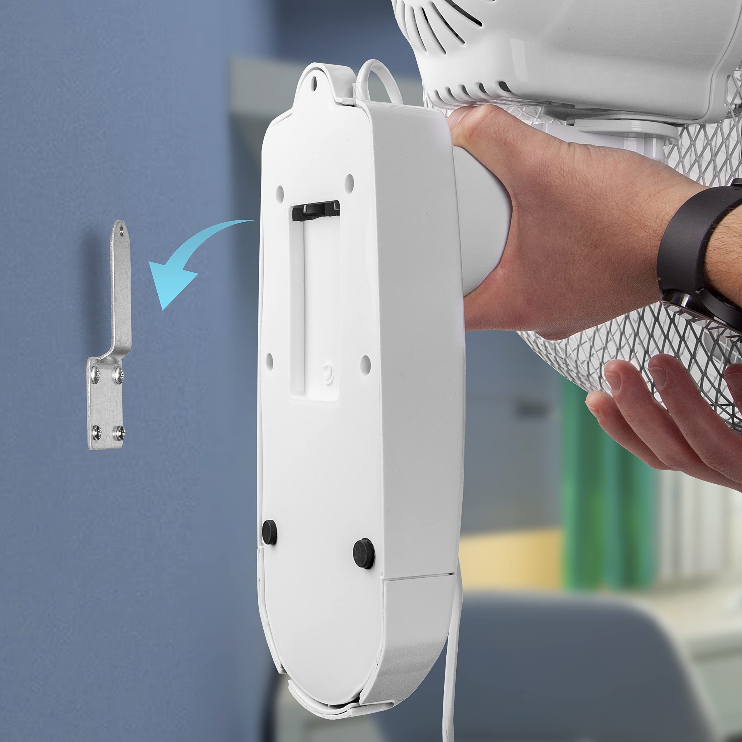 Zoomgoods Wall Mounted Fan FN55 BK 16” Wall Fan with Remote Control Electric Cooling Fan with 3 Speeds & Timer Indoor Fans with 5 Blades for Cooler Air Home Offices