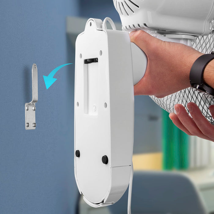 Zoomgoods Wall Mounted Fan FN55 BK 16” Wall Fan with Remote Control Electric Cooling Fan with 3 Speeds & Timer Indoor Fans with 5 Blades for Cooler Air Home Offices