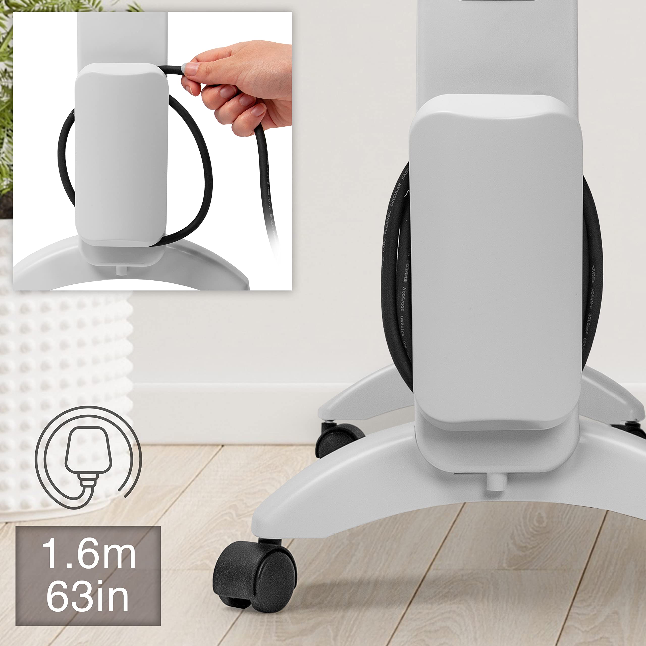 Zoomgoods Electric Heater HV220 Oil Free Radiator Convection Heater 2000W Free Standing Radiator Mica Panel Heaters Portable Radiators with Micathermic Panels Convector for Home, Bedrooms, Offices