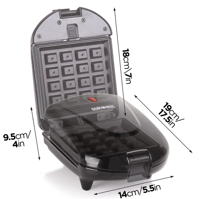 Zoomgoods 2-in-1 Single Waffle Maker and Mini Grill WM52 | Detachable and Interchangeable Plates | 520W | Non-Stick | Automatic Temperature Control | Compact Snack Maker |Toasties, Eggs, Grilled Meats