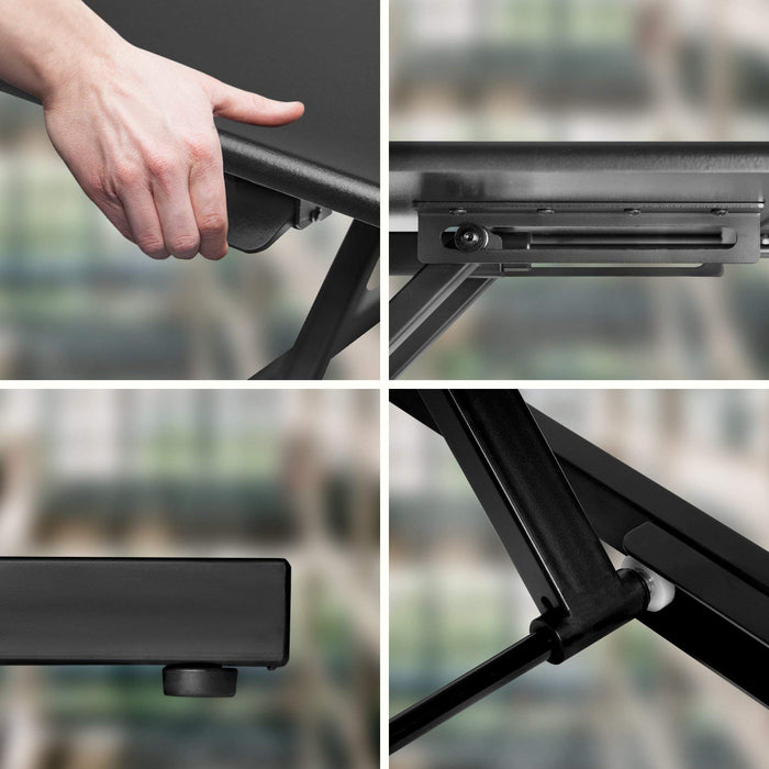 Zoomgoods Sit-Stand Desk DM05D10 | Height Adjustable Office Workstation | 80x51cm Platform | Raises from 5.5-42cm | Riser for PC Computer Screen, Keyboard, Laptop | Ergonomic Desktop Table Converter…