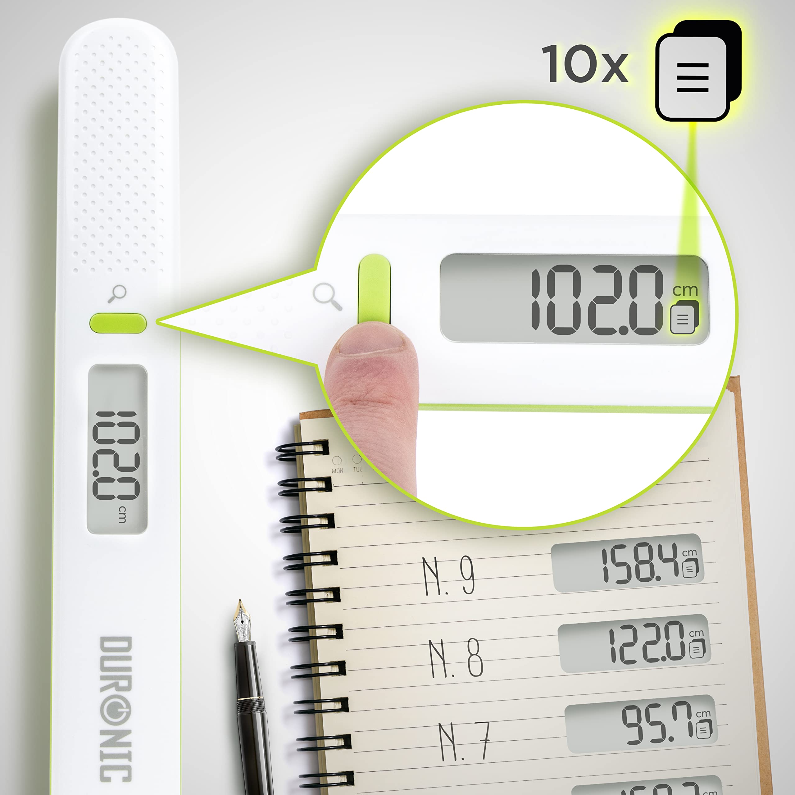 Zoomgoods Digital Height Tape Measure LS302 | Handheld Electronic Stadiometer | Measuring Instrument Comes with Poster and Tape Measure | Batteries Included | for Kids, Children and Teenagers