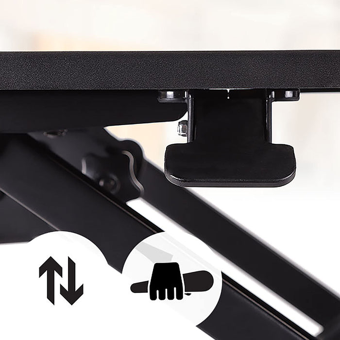 Zoomgoods Sit-Stand Desk DM05D6 | Height Adjustable Office Workstation | 80x62cm Platform | Raises from 13-45cm | Riser for PC Computer Screen, Keyboard, Laptop | Ergonomic Desktop Table Converter