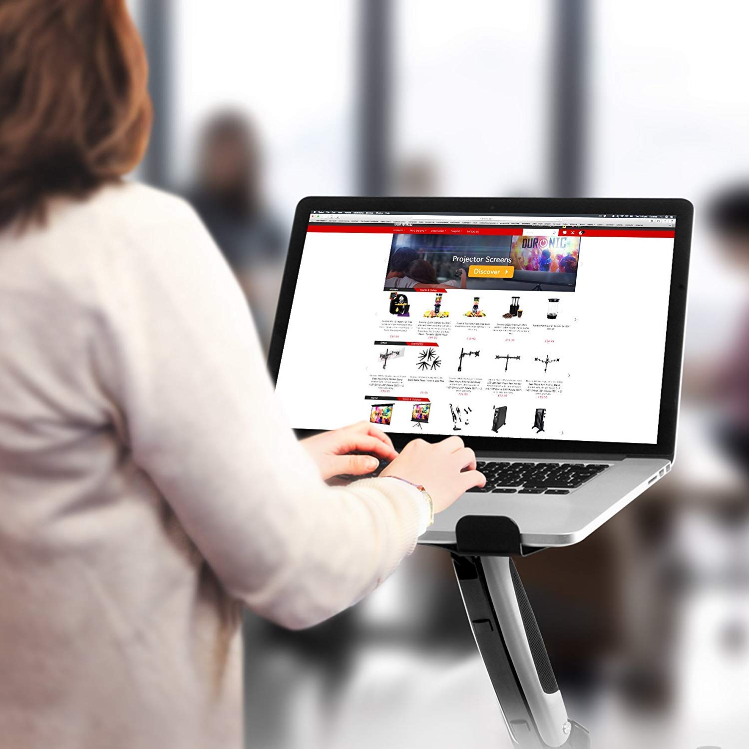 Zoomgoods Desk Mount DM65L1X1 | Dual Gas-Powered Monitor Stand for 15-27 Inch LCD/LED PC/TV Screen and Laptop | Twin Arms | Adjustable Support | VESA 75/100 Bracket | Tilt 15-27-90°/+85°,Swivel 180°,Rotate 360°