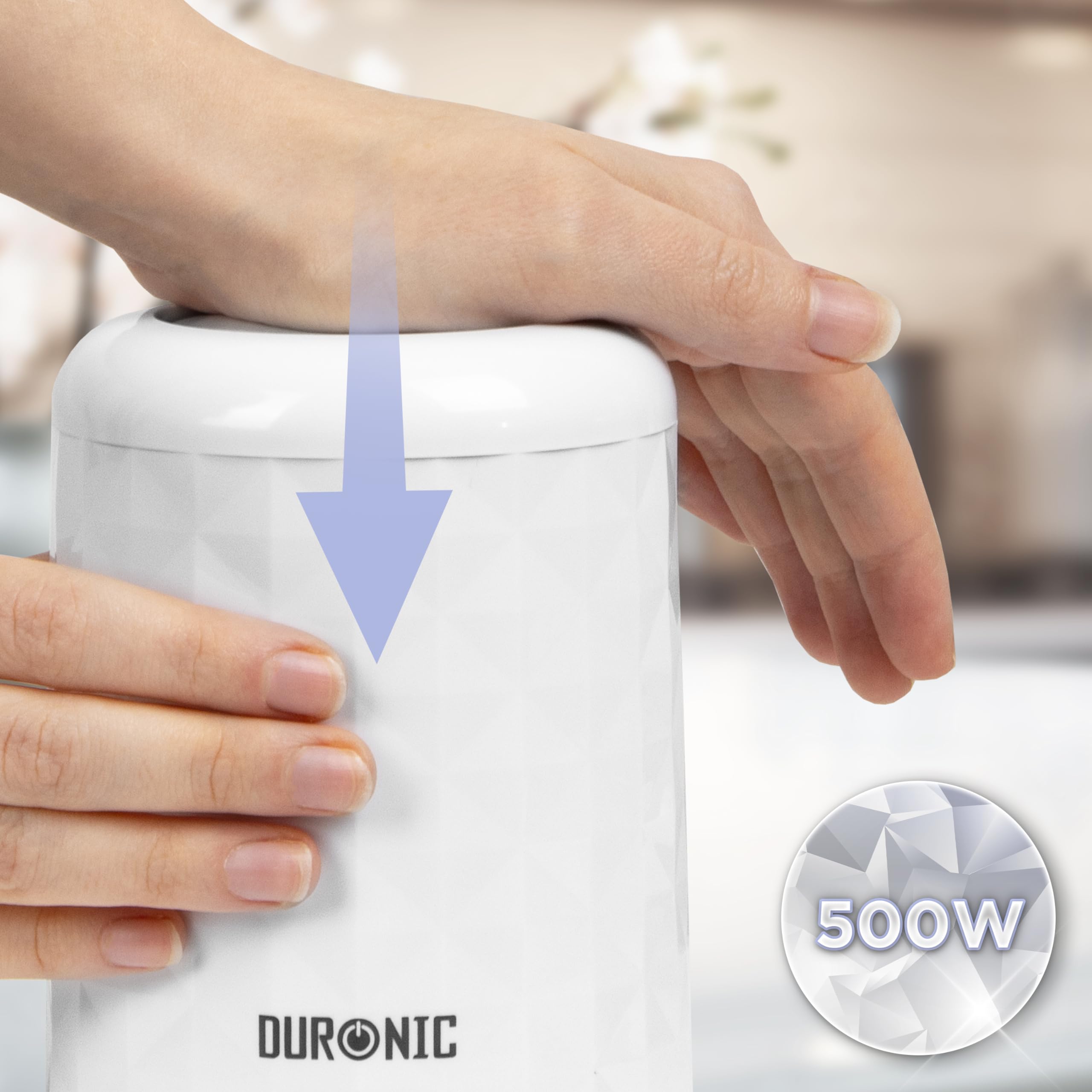 Zoomgoods Mini Chopper CH57 WE Mini Food Processor White, 500W, Vegetable Mincer Slicer, Baby Food Maker, 2 x Blender Bowl with Lid, Quad Stainless Steel Blades for Vegetable, Meat, Fruit - 500W, White