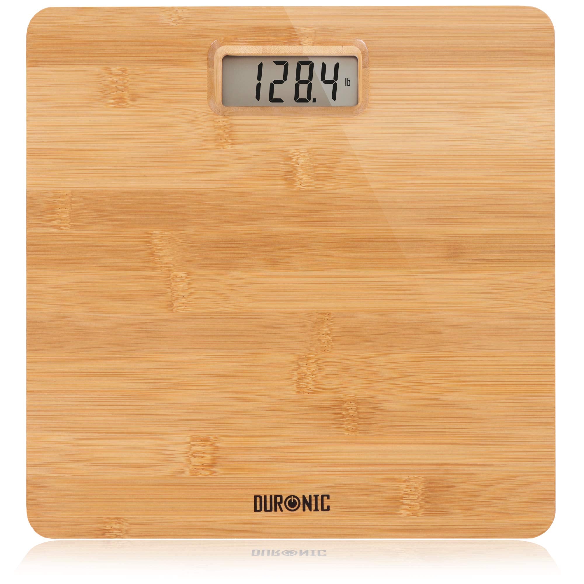 Zoomgoods Digital Bathroom Body Scales BS503 - Measures Body Weight in Kilograms, Pounds and Stones - Lightweight Eco-Friendly Bamboo Design, Step-On Activation, Precision Sensors, 180kg Capacity