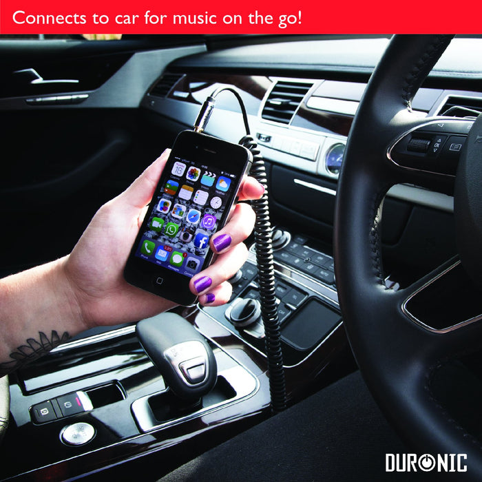 Zoomgoods Aux Audio Cable 0.5m | 3.5mm Male-to-Male Jacks | Coiled Auxiliary Lead that Extends to 0.5 Metres | Extendable Cable for Music, Headphones, Tablets, MP3 Players, Smartphones, Car Headphones