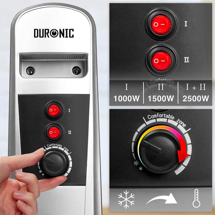 Zoomgoods Electric Heaters HV101 SR Oil Free Convection Heater 2500W Micathermic Panel Heater Portable Mica Heater Electrical Heaters for Heating Up Homes, Bedrooms, Offices & Garage Spaces