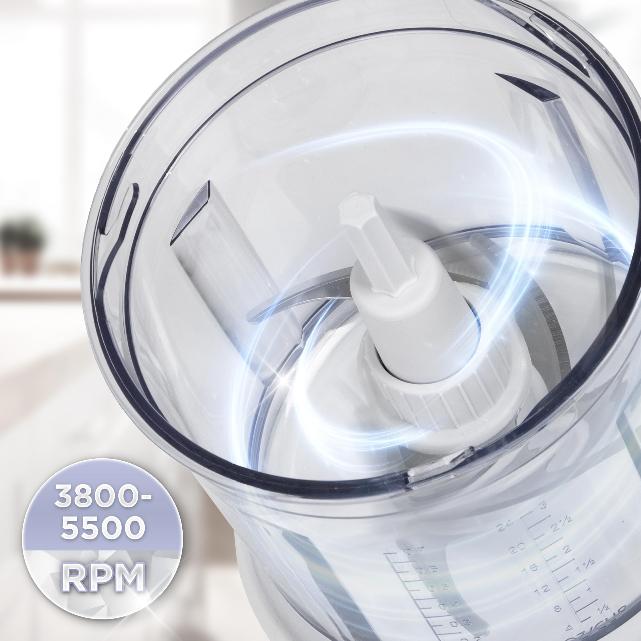 Zoomgoods Mini Chopper CH57 WE Mini Food Processor White, 500W, Vegetable Mincer Slicer, Baby Food Maker, 2 x Blender Bowl with Lid, Quad Stainless Steel Blades for Vegetable, Meat, Fruit - 500W, White