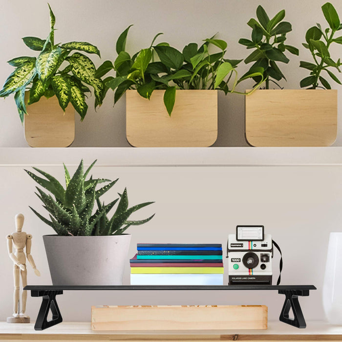 Zoomgoods Monitor Stand Riser DM06-2 | Laptop and Screen Stand for Desktop | Black MDF | Support for a TV Screen or PC Computer Monitor | Ergonomic Office Desk Shelf | 10kg Capacity | 82cm x 30cm