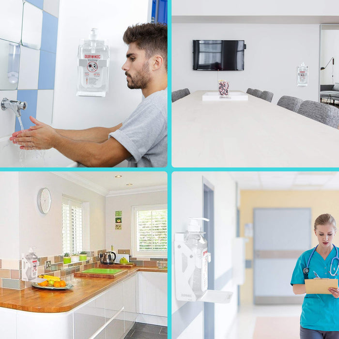 Zoomgoods Hand Gel Wall-Mounted Dispenser STW-S1L | Wall Bracket for Sanitiser with Drip Tray | Holds Zoomgoods S1000ML 1 Litre Pump Bottle | Secure Locking Feature to Prevent Theft | Easy Installation