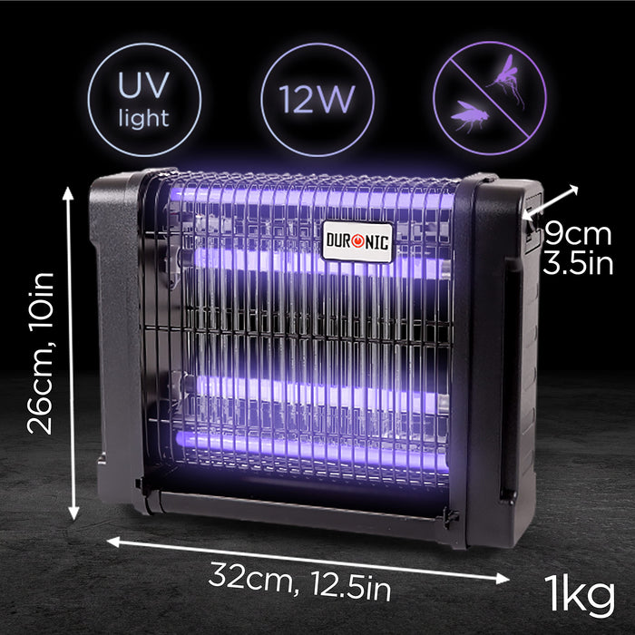 Zoomgoods Fly Killer FK8412 | UV Light Kills Mosquitoes and Flying Insects | Small Size | Slimline | Ceiling or Wall Mountable | Indoor Pest Control | 12W Electric Ultra Violet Zapper | 2x 6W Bulbs