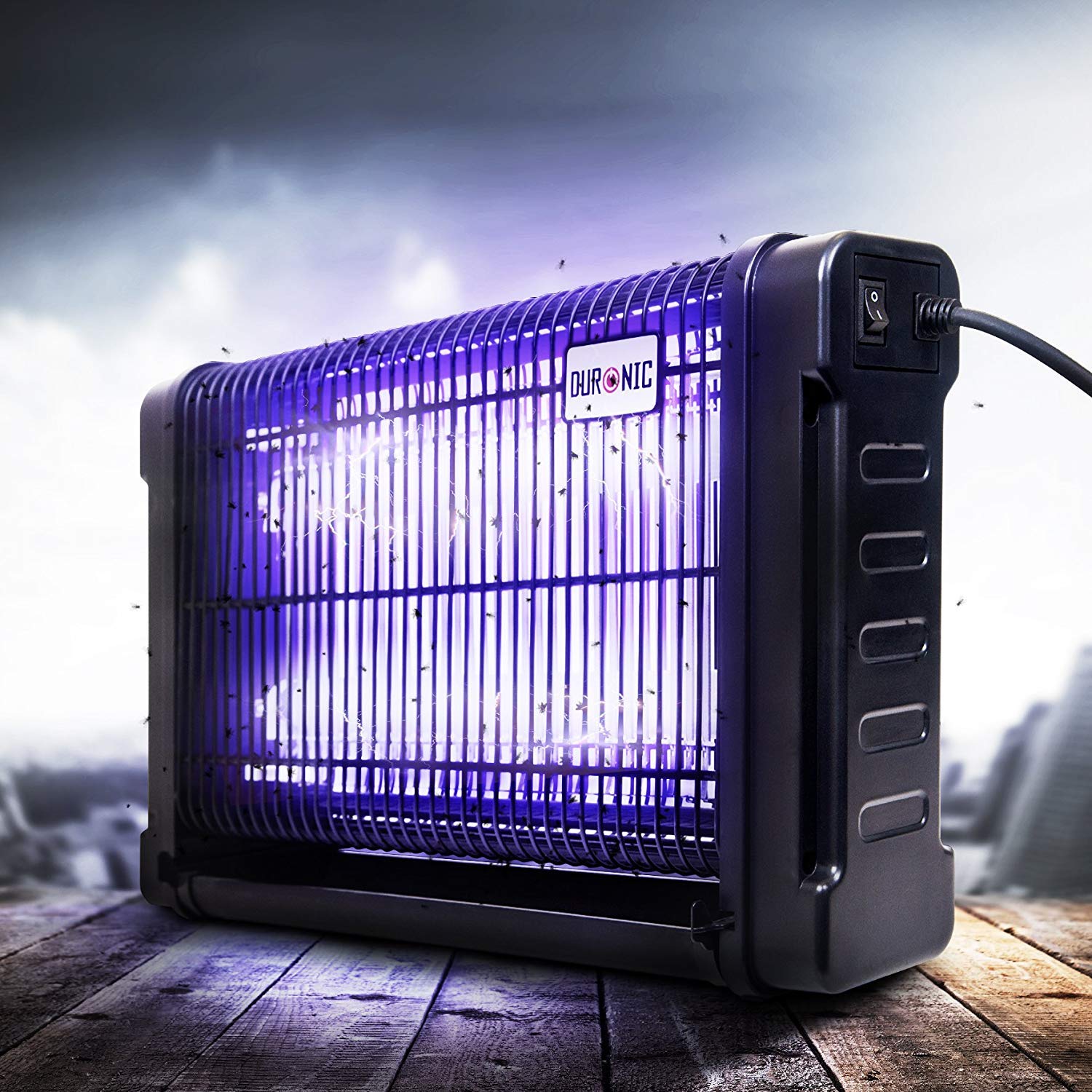 Zoomgoods Fly Killer FK8420 | UV Light Kills Mosquitoes and Flying Insects | Large Size | Slimline | Ceiling or Wall Mountable | Indoor Pest Control | 20W Electric Ultra Violet Zapper | 2x 10W Bulbs