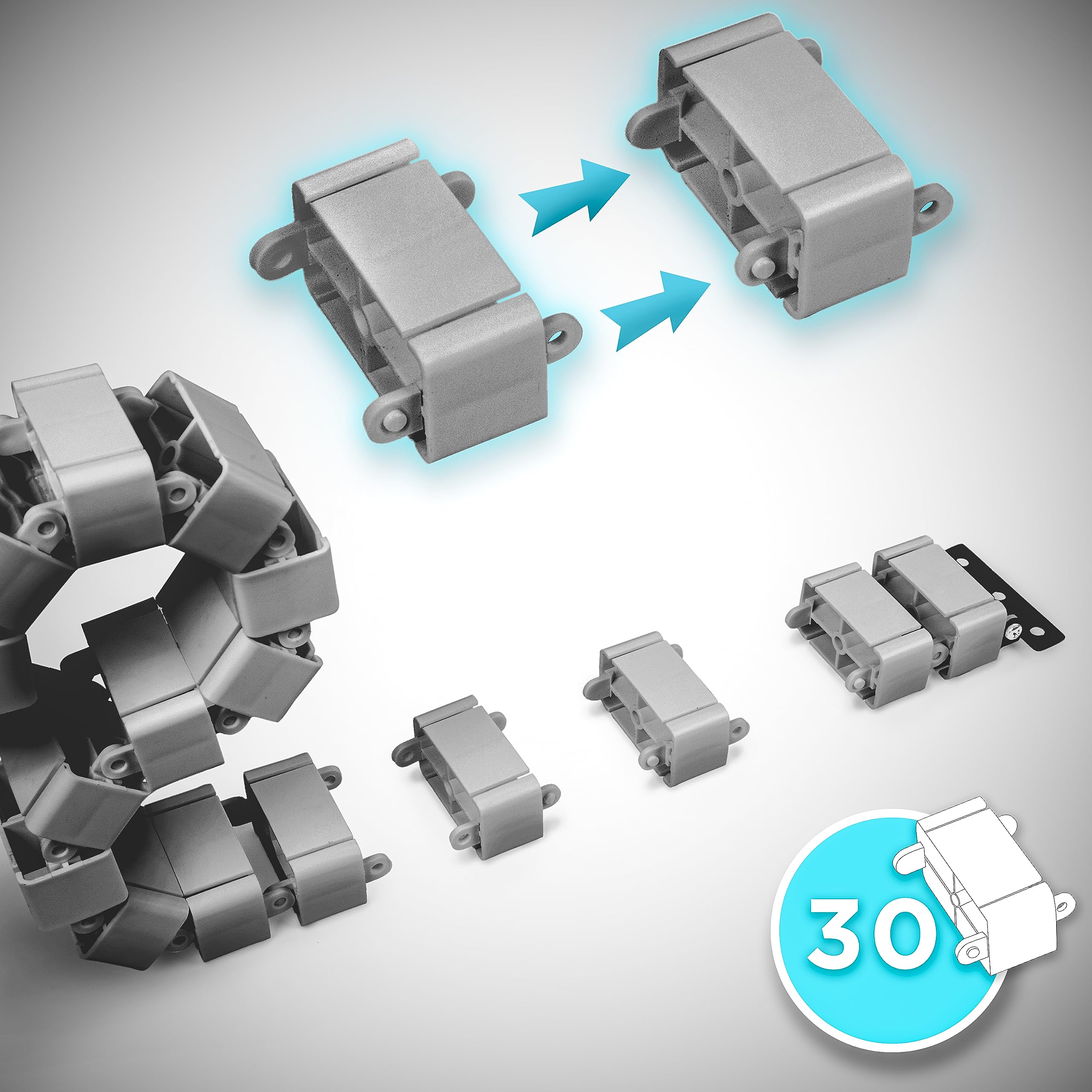 Zoomgoods Cable Management Spine CM1DM SR, Cable Snake for Standing Desk, Wire Tidy for Height-Adjustable Computer Workstations, Four-Channel Organiser for Office Tables, Holds 16+ Leads, 130cm - Silver