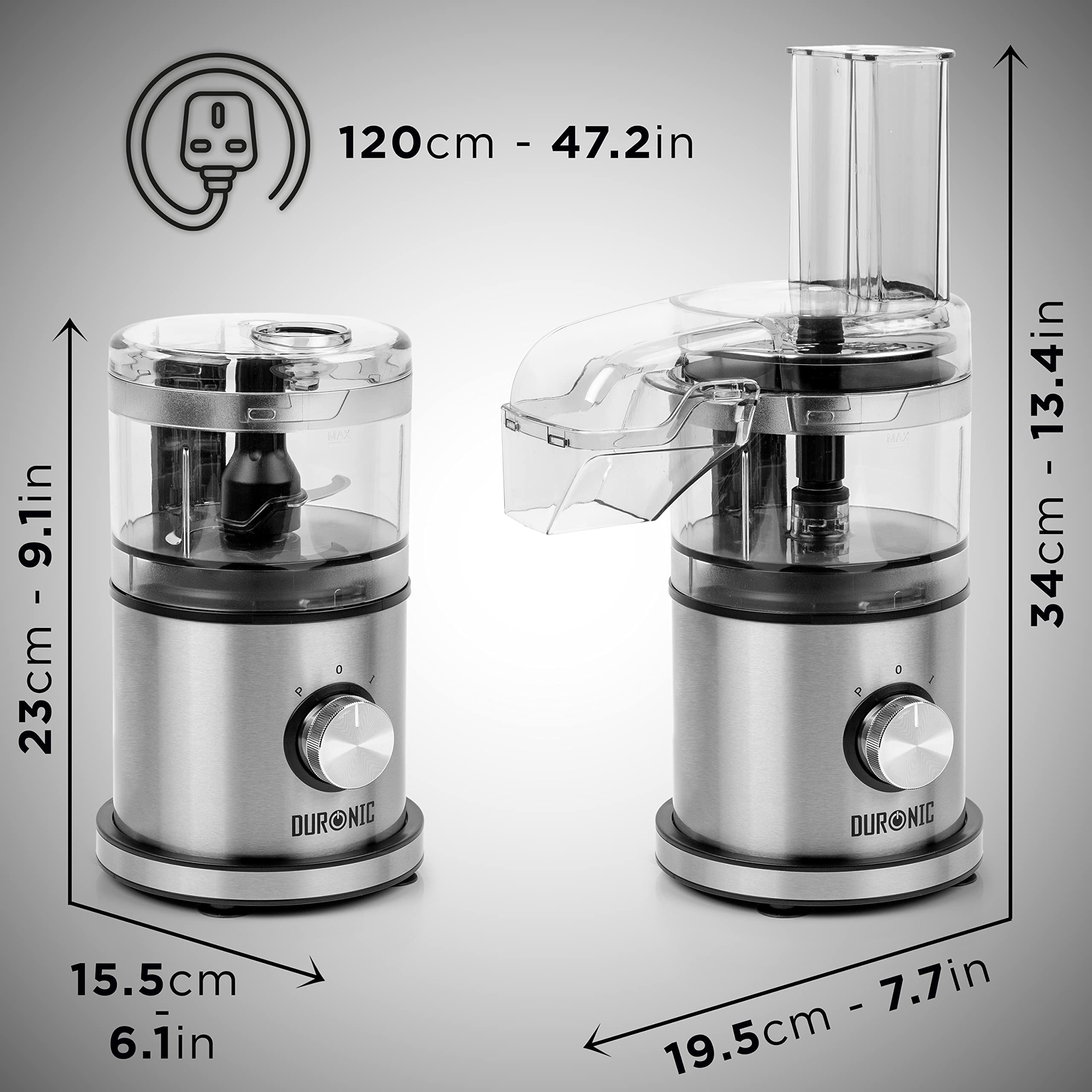 Zoomgoods 2-in-1 Mini Food Processor and Chopper MFP400, Small Food Processor with Grater, Electric Chopper, Chops and Blends, 400W, 500ml