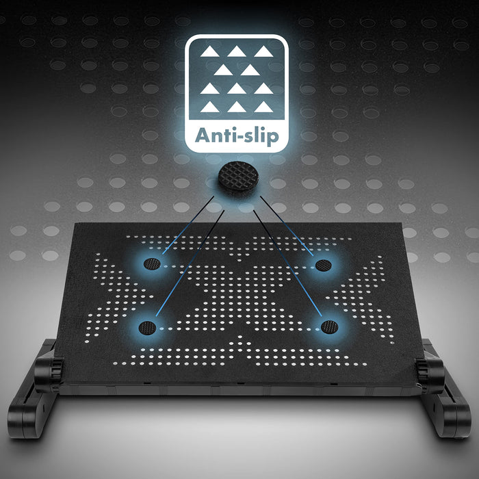 Zoomgoods Laptop Stand DML121 Lap Desk Foldable Computer Table Height Adjustable Macbook Pro Stands Portable Desk Riser for Laptops Tablets Notebooks