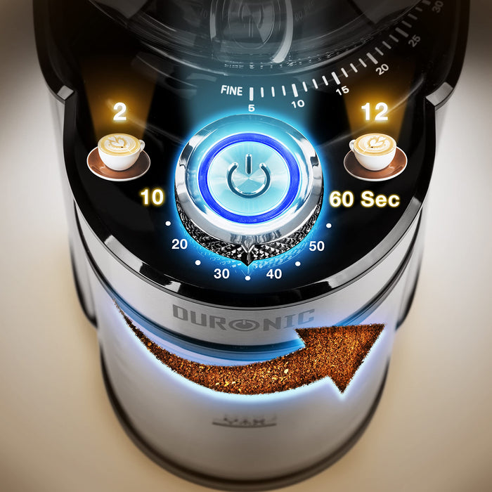 Zoomgoods Burr Coffee Grinder BG200, Conical Burr Grinder for Coffee Beans, Electric Burr Grinder with 35 Grind Settings, Makes up to 12 Cups, 200W, 200g Capacity