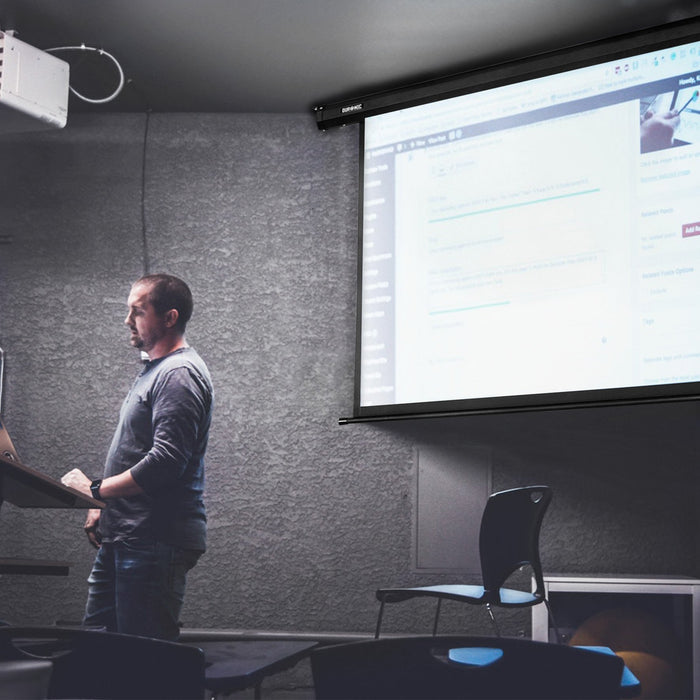 Zoomgoods Electric Projector Screen EPS92, 92 Inch Size: 203 x 114cm / 80 x 45” 16:9 Ratio Matt White HD High Definition Ceiling Wall Mountable Home Cinema School Office