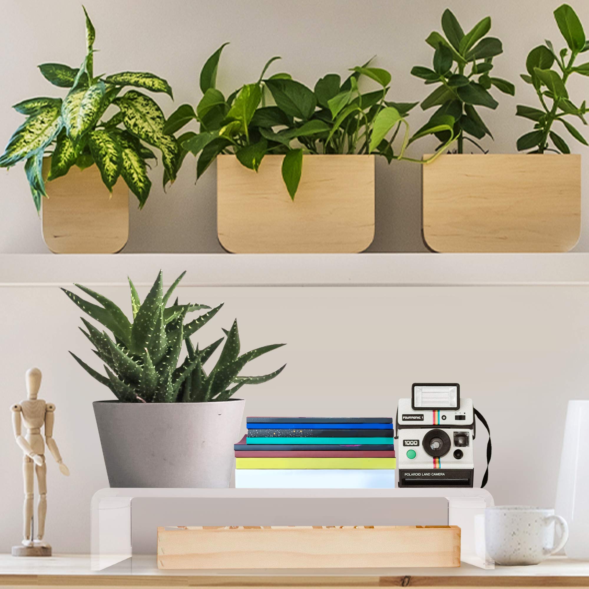 Zoomgoods Monitor Stand Riser DM053 | Laptop and Screen Stand for Desktop | Clear Acrylic | Support for a TV or PC Computer Monitor | Ergonomic Office Desk Shelf | 30kg Capacity | 50cm x 20cm