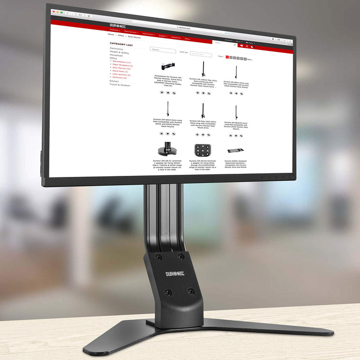 Zoomgoods DM12D1 Monitor Arm Stand | Single PC Desk Mount | Height Adjustable | For One 17-27" Screen | Ergonomic | VESA 75/100 | Screens up to 8kg | Tilt +15° & -15°/Rotate 360°